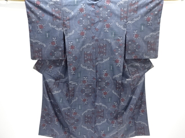 JAPANESE KIMONO / DORO OSHIMA TSUMUGI (5 maruki) / WOVEN PINE & BAMBOO GRASS